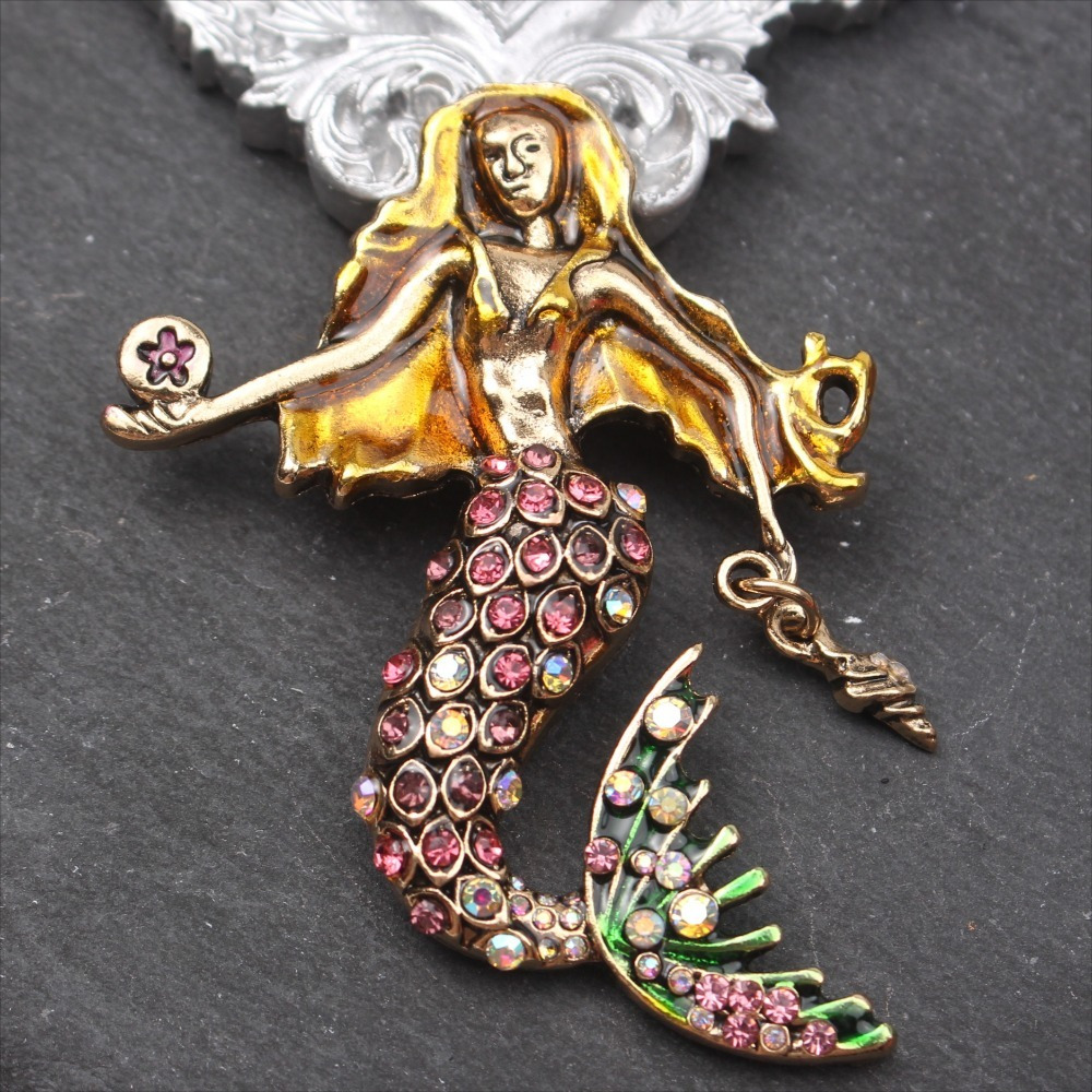 high quality fashion mermaid elegant personality cute pin women party wedding jewelry gift details 0