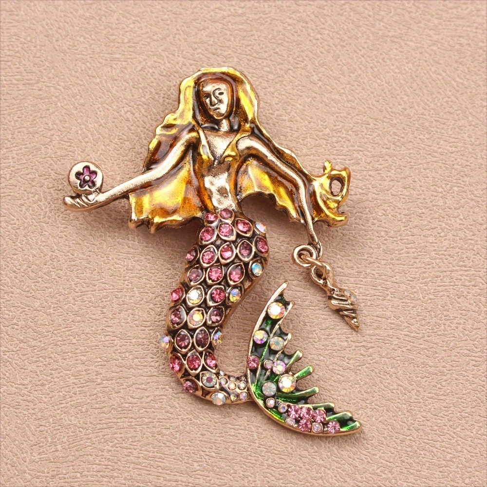 high quality fashion mermaid elegant personality cute pin women party wedding jewelry gift details 1