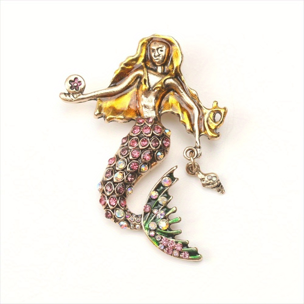 high quality fashion mermaid elegant personality cute pin women party wedding jewelry gift details 3