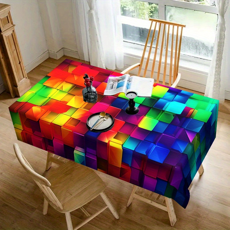 

Vibrant Tablecloth - Waterproof, Wrinkle-free & Stain-resistant Polyester Cover For Dining, Parties & Outdoor Decor