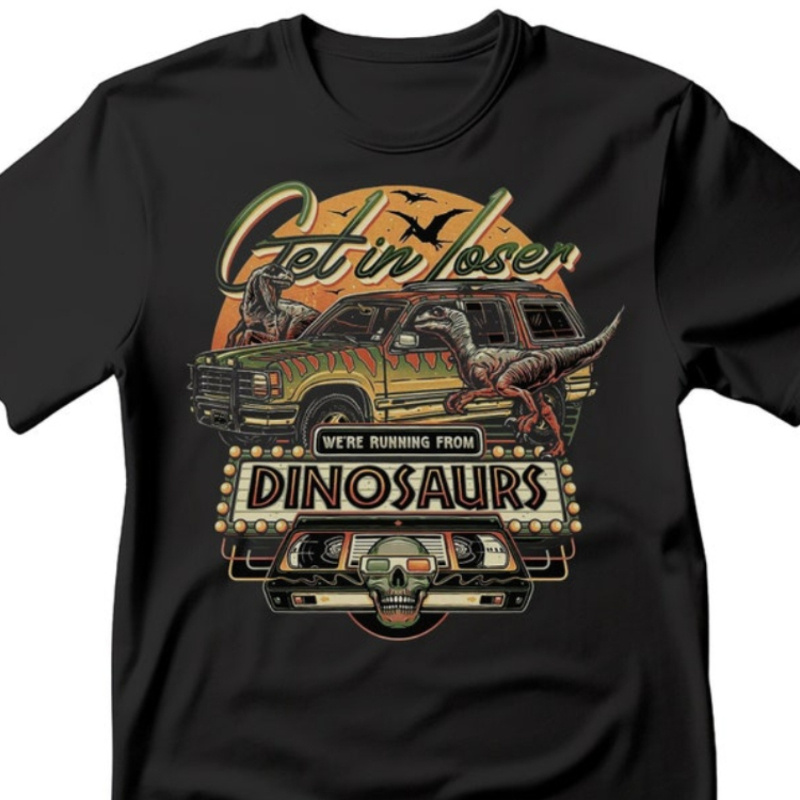 

Payeah Running From Dinosaurs T-shirt - All Genders Shirt - Jurassic Themed Shirt - Mens Dino T-shirt - Boys And Girls Top