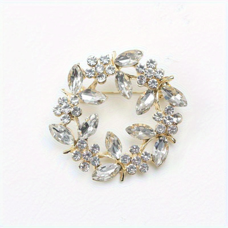 1pc New Bauhinia Corsage Pop Brooch Garland Inlaid With Rhinestone Scarf Needle Pins