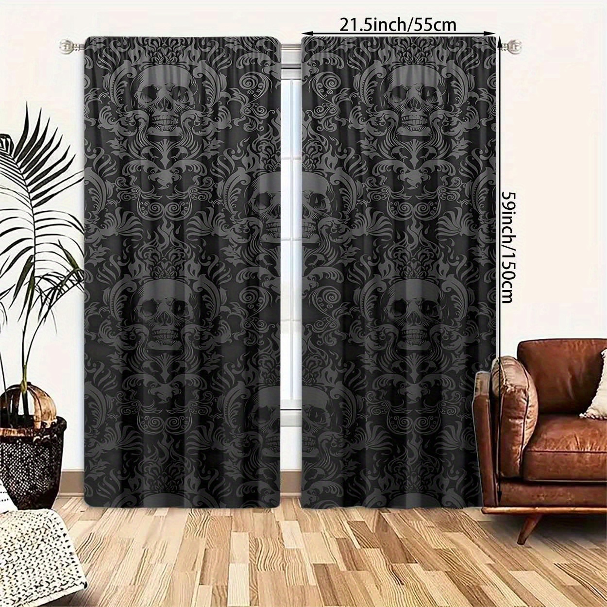 TEMU 2 Pieces Polyester Material, Featuring A High- Of A Pattern. Light-filtering Curtains Are Suitable For Decorating Bedrooms, Living Rooms, Offices, And Homes, With A Rod For Easy Hanging.