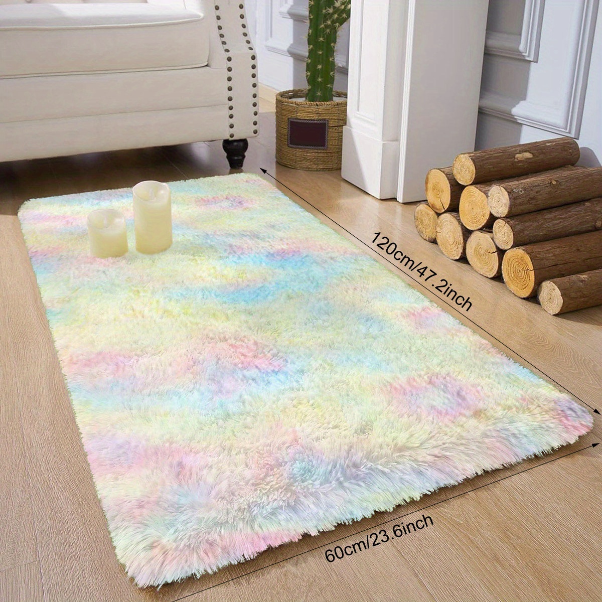 1pc luxury plush pv pile mat cozy scandinavian style anti slip stain resistant   bedroom living room soft polyester     in multiple colors rugs for living room details 4