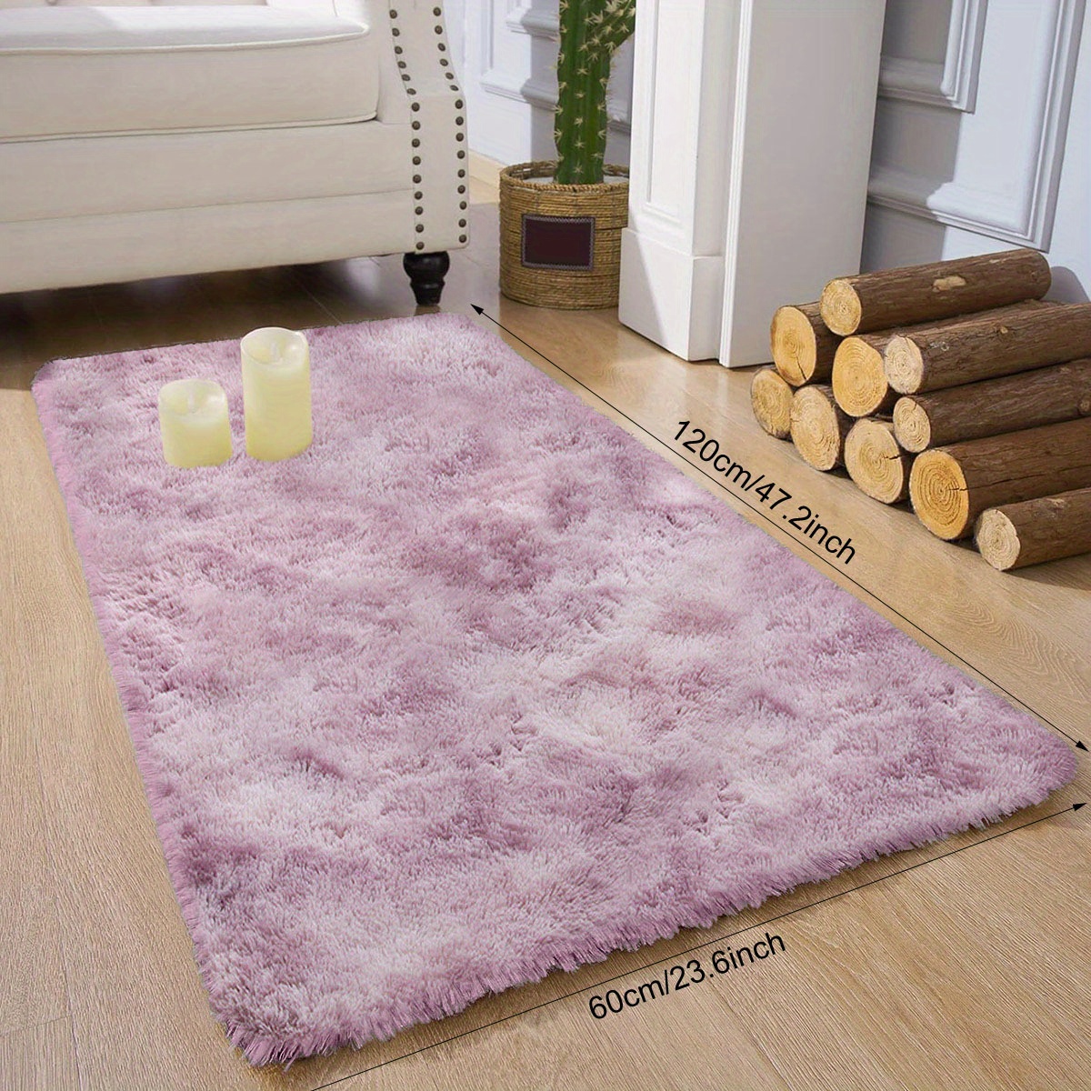 1pc luxury plush pv pile mat cozy scandinavian style anti slip stain resistant   bedroom living room soft polyester     in multiple colors rugs for living room details 5