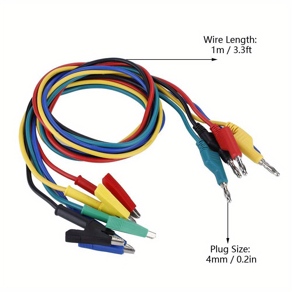 Yellow 1M Double End Test lead Wire 4mm Banana Plug Alligator Clip Crocodile 15A - | Indian Online Store | RC Hobby | Robotics