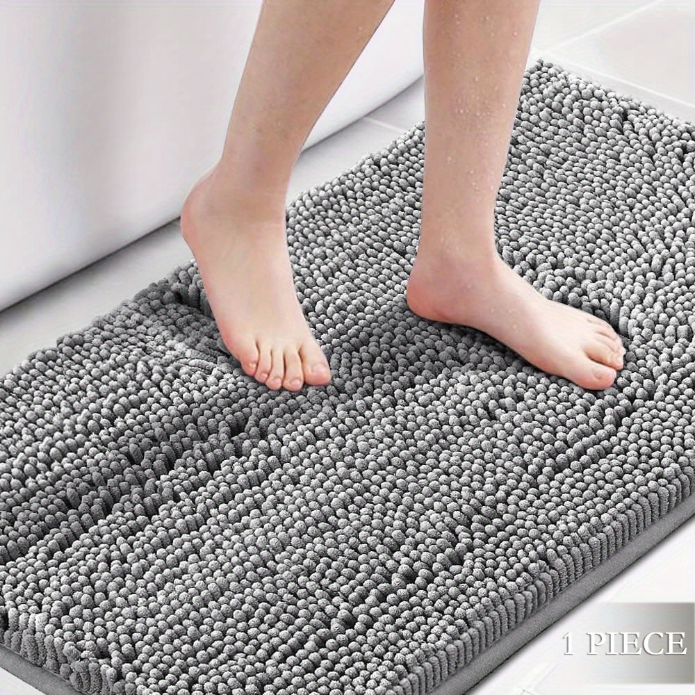 

1pc Princedeco Microfiber Bath Rugs Chenille Floor Mat Washable Bathroom Dry Absorbent Bedroom Area Rugs