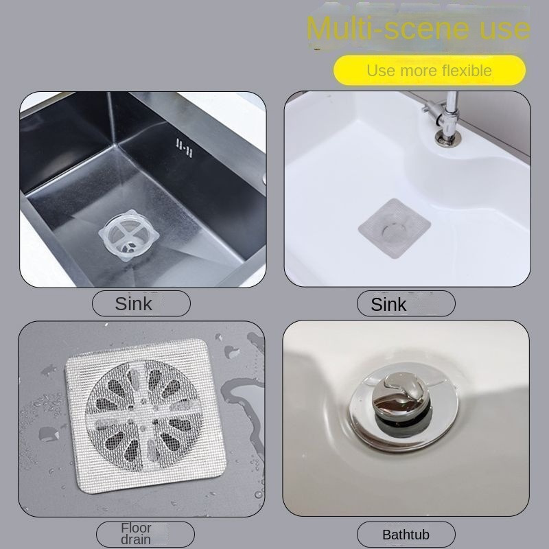 

50-pack Cotton Drain Set, Disposable Shower & Sink Hair Trap, Multi-scene Use Floor Drain Screen For Bathroom, Bathtub, Kitchen