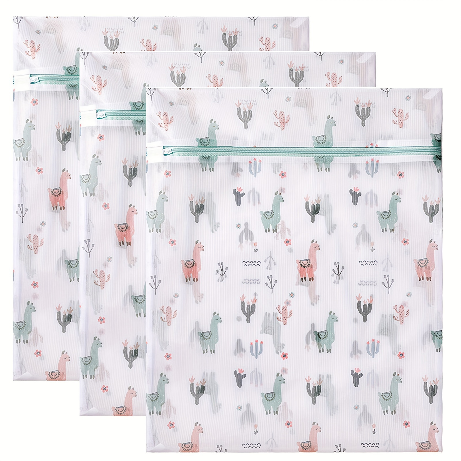 E-shop 3 Stück Premium Alpaka Mesh Wäschesäcke mit strapazierfähigem Reißverschluss - Ideal für die Kleidungspflege & Aufbewahrung