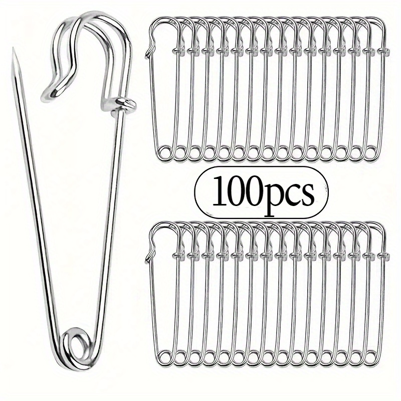 TEMU A Set Of 100 Silvery-colored Safety Pins, Measuring 3.81cm In Length, Use With Blankets, Skirts, And Various Craft Projects