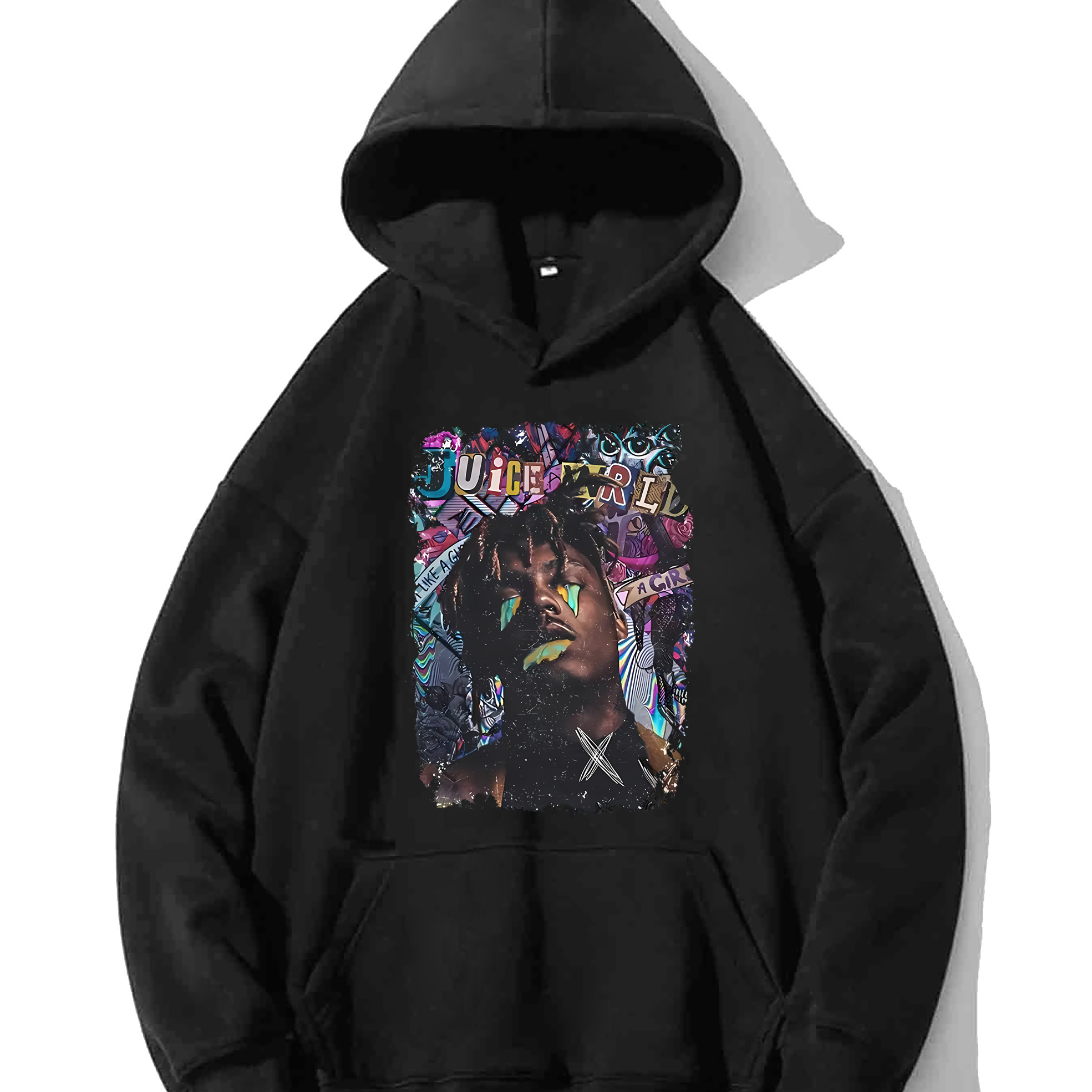 

Men's Casual Fashion Print Cartoon Hip Hop Graffiti Boys Loose Fit Hoodie Hooded Sweatshirt