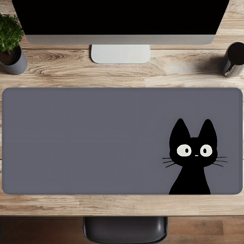 

Cute Cat Mouse Pad Minimalist Black Office Desk Accessories Mouse Pads Rubber Non-slip Computers Desk Mats Xxl Extra Large Desk Pads For Home Office Best Gifts For Boys Girls