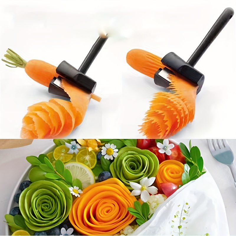 1pc stainless steel spiral vegetable slicer handheld veggie cutter for creative garnishes versatile kitchen tool for carrot cucumber fruits more details 1