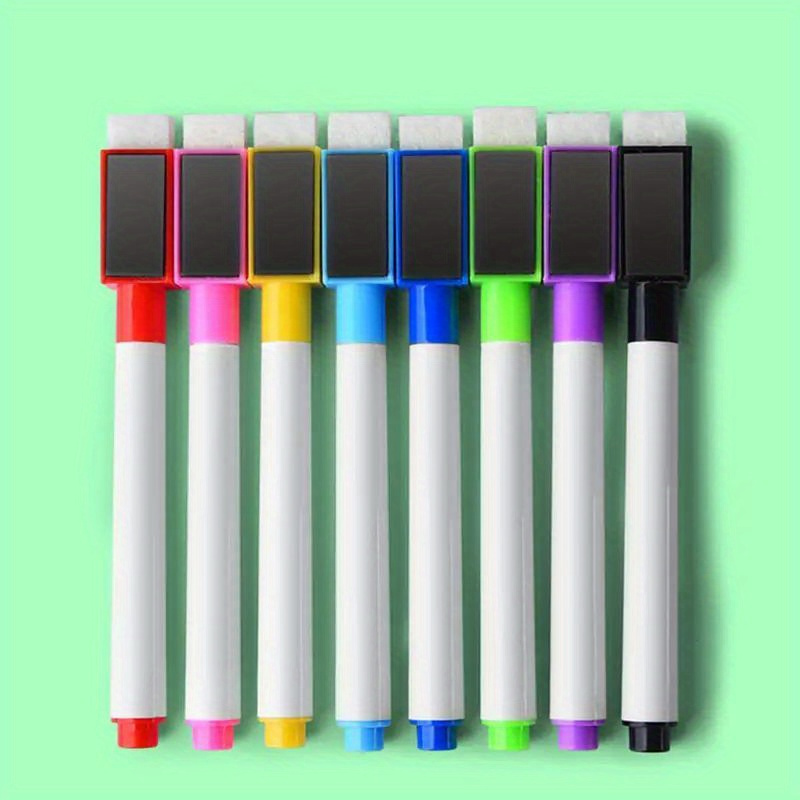 E-shop 8 Farben Trockenradierstift mit Magnetmarkern für Büro Whiteboard und Kalender, Kühlschrank Halloween Weihnachtsgeschenk