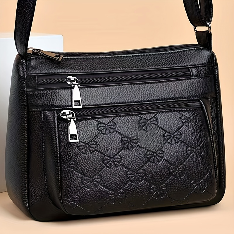 TEMU Chic Soft Leather Crossbody Bag With Adjustable Strap - Business, Daily Commute & Parties, Cute Crossbody Bag