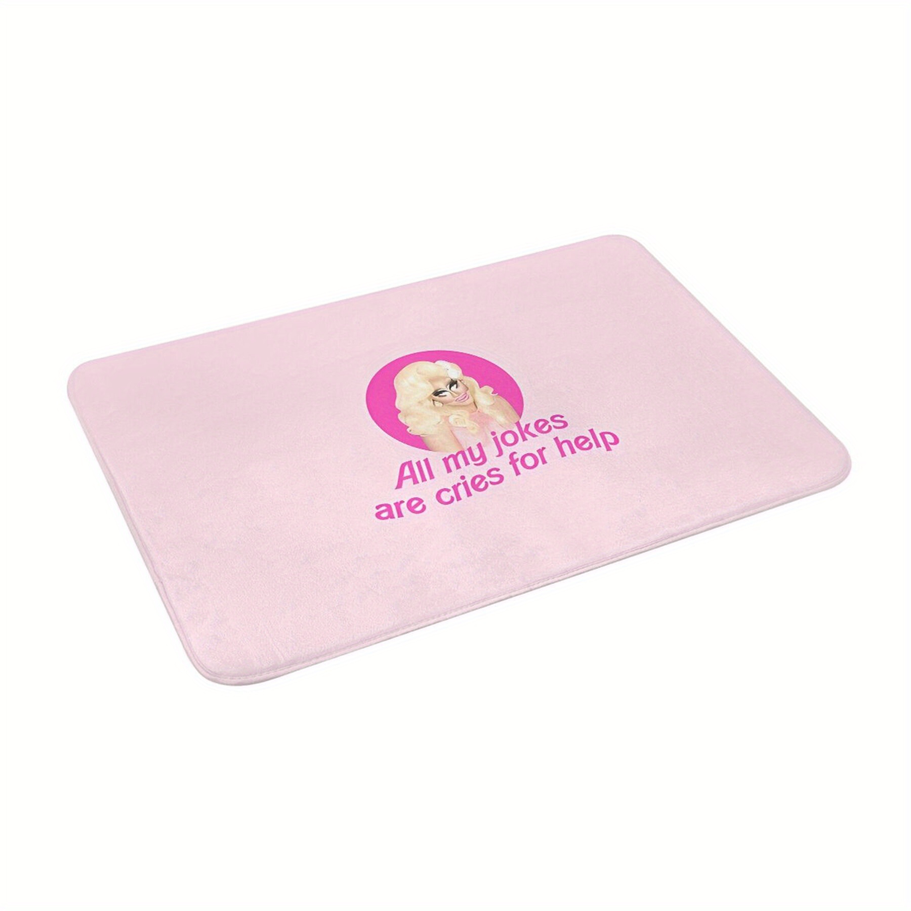 

1pc 's Trixie Jokes Non-slip Doormat, Rectangular Polyester Bath Mat, Lightweight Machine Washable Entrance Rug For Home, Hallway, Bedroom Decor