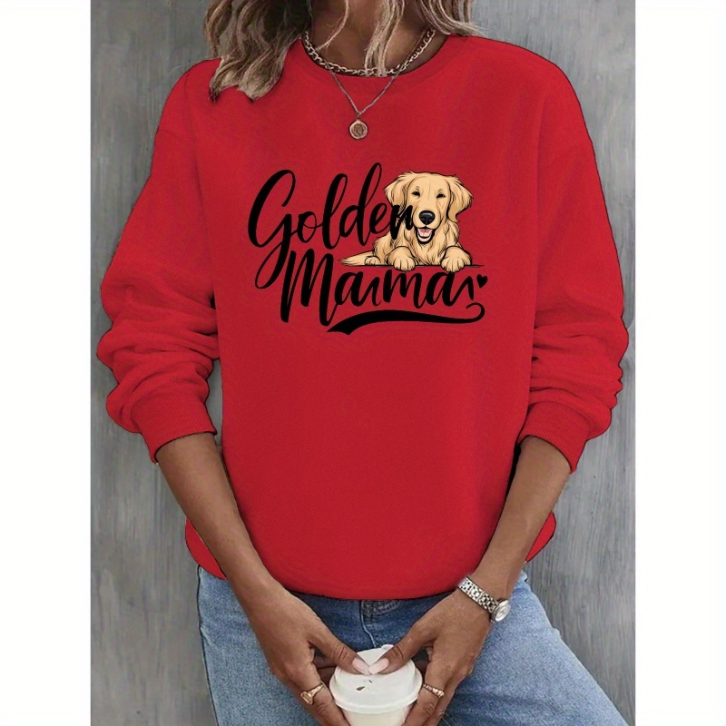 

Women's "" Retriever Graphic Sweatshirt - Cozy Polyester Crew Neck, Casual Fit For Fall & Spring, Machine Washable