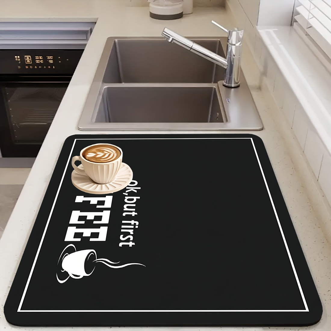 

Non-slip Coffee Machine Mat - Absorbent Countertop Protector, Insulation Placemat, Washable Kitchen Tableware Drying Pad