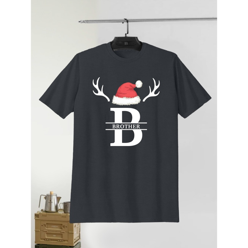 

Men's Christmas Brother T-shirt, Limited Edition, Casual Round Neck, Short Sleeve, Polyester, Stretch Fabric, Summer Top, Regular Fit, , Adult Size