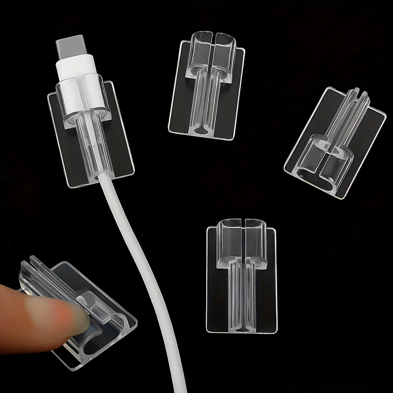 

2pcs/4pcs Transparent Suitable For Mobile Phone Charging Cable Transparent Fixed Clip Protective