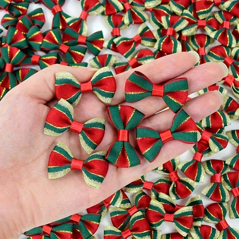 

30pcs Art Christmas Bow Decorations, Bowknots, For Diy Wreaths, Ornaments, Headwear, Embellishments, & Decor, Decorations, Theme Accessories, Decor Or Batteries