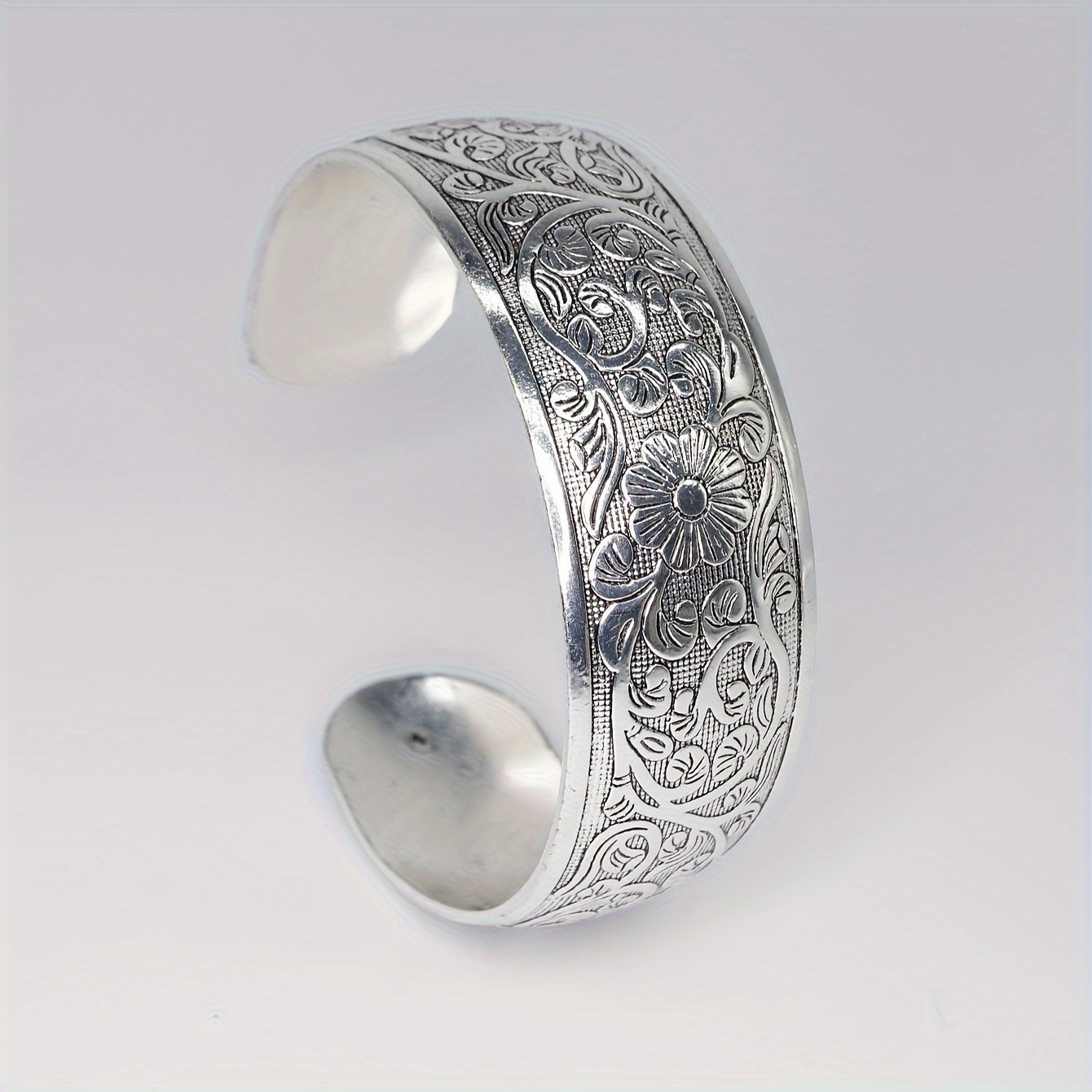 

Cuff Bangle Bracelet - , Zinc Alloy, Silvery Plated, Vintage Bohemian Style, Personality Hand Decor, Unique Jewelry For Women, Chic Accessories