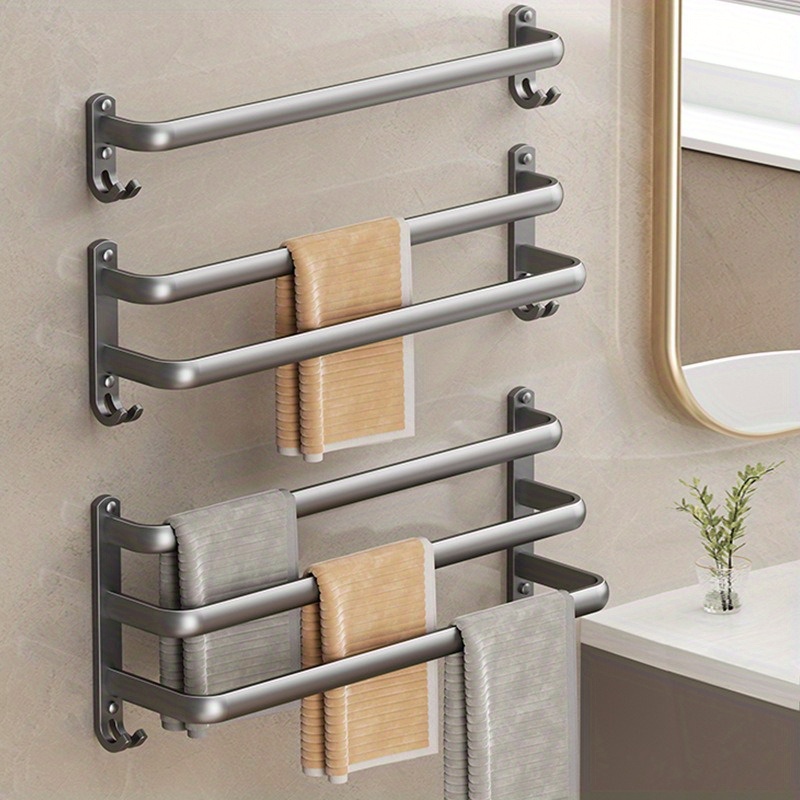3-Stnder Wandmontiertes Handtuchhalter, Edelstahl, Kein Bohren  Installation, Belftet fr Schnelles Trocknen, Platzsparender  Badezimmer-Organizer mit Drehbaren Stangen * Design * fr Kleine ...