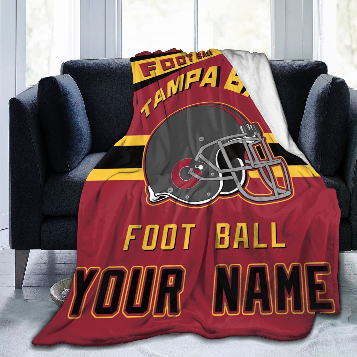 

Custom Themed Personalized Name Knitted Polyester Blanket For Sports Fans, Cozy Lightweight Comfort Throw For All - Gift For Men And Women