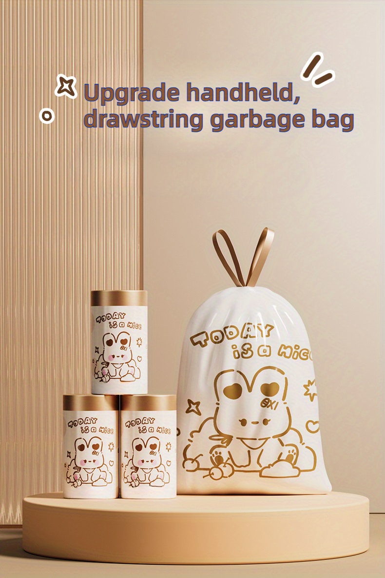 printed drawstring garbage bag for household kitchen large capacity thickened and large sealed garbage bag details 0