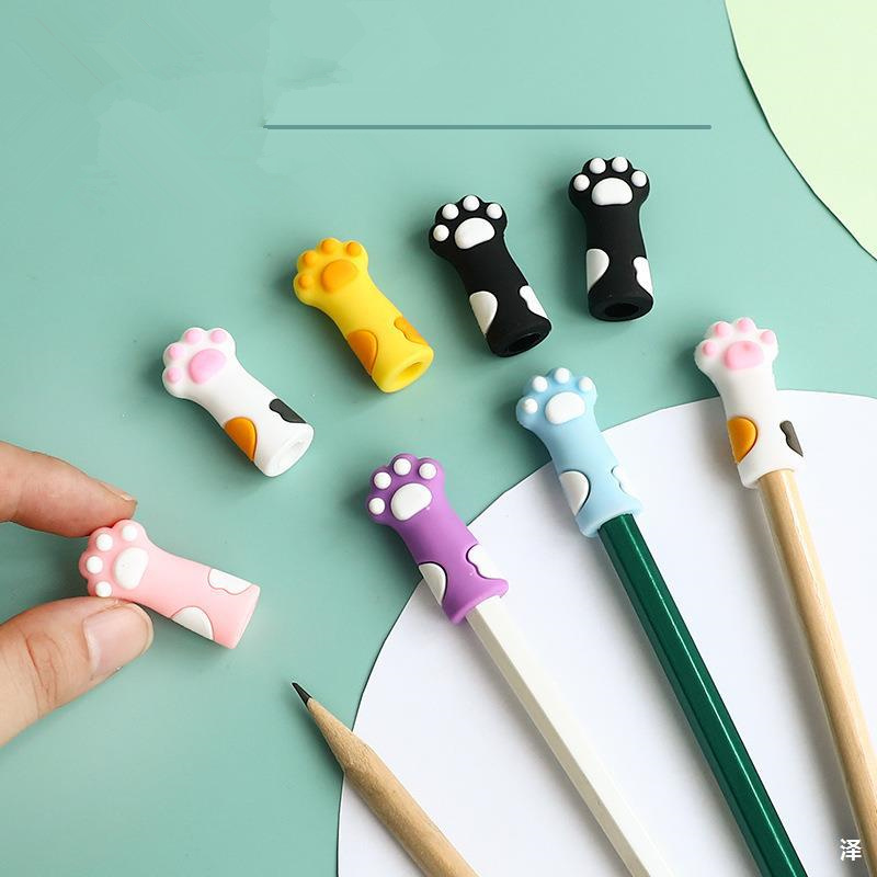 

5pcs Mignons Protège-Pointes de Crayon , Protège-Pointes de Stylo en Silicone de Dessin Animé, Couvre-Tête de Crayon Souple, Fournitures de Bureau, Porte-Stylo de Poche