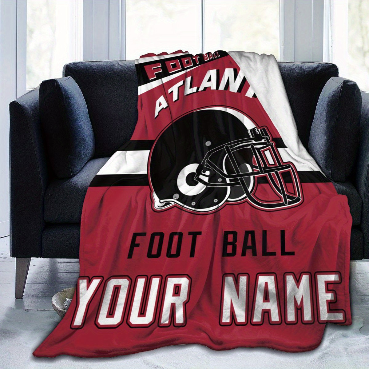 

Custom Football Blanket - Personalized Name, Soft & Cozy Throw For All , Perfect Gift For Fans & Youth Players