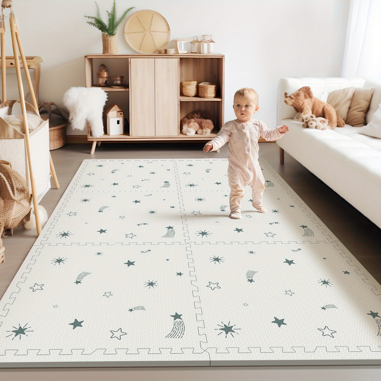 

Baby Foam Play Mat- 47 X 72 Inch Non-slip Crawling Mat, 0.5-inch Thickened, Unique Patterns, Easy To Clean, High-quality Eva Foam, 100% Non-toxic, , Novelty Patterns To Attract Babies