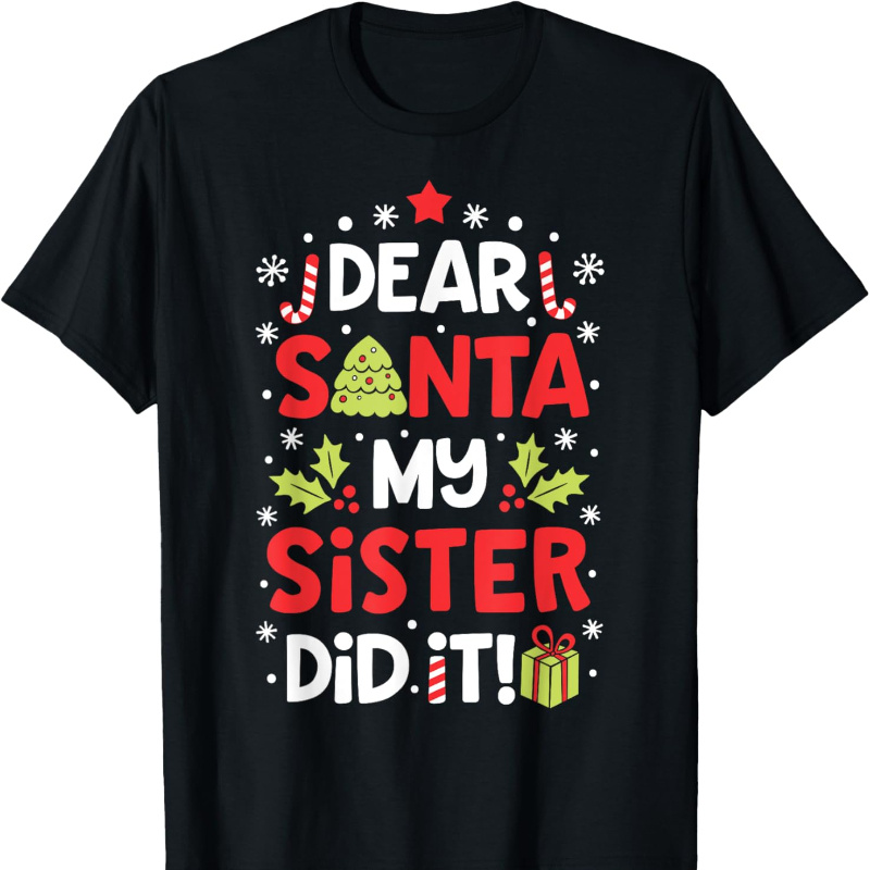 

My Sister Did It Funny Christmas Boys Kids Gifts, Short Sleeve T-shirt, Soft Fabric, Breathable, Comfortable Short Sleeve Summer Toddler Boys Shirts Kids