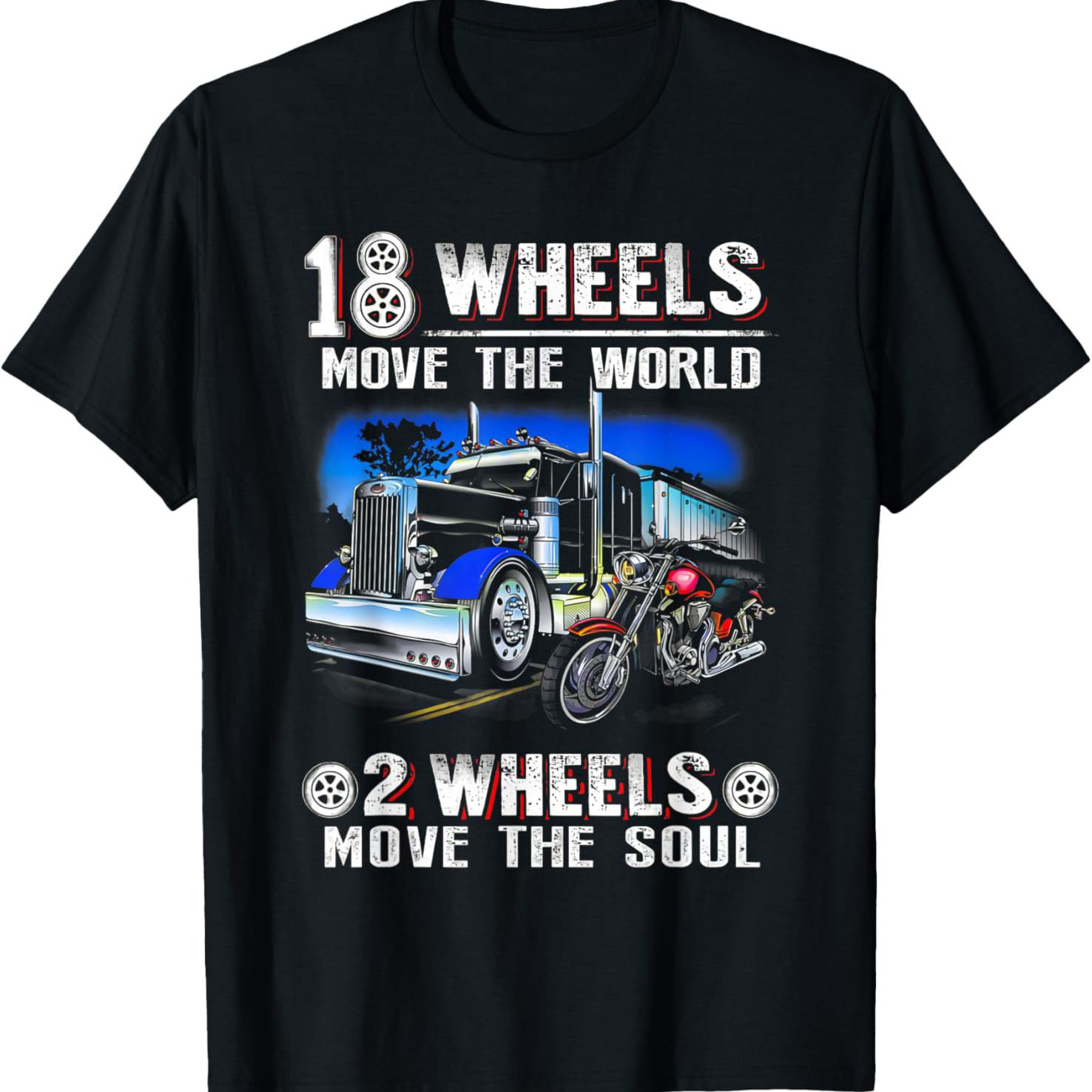 

Move The Soul Trucker T-shirt Comfortable, Casual Short Sleeve, , All Season, Black, Men 220g