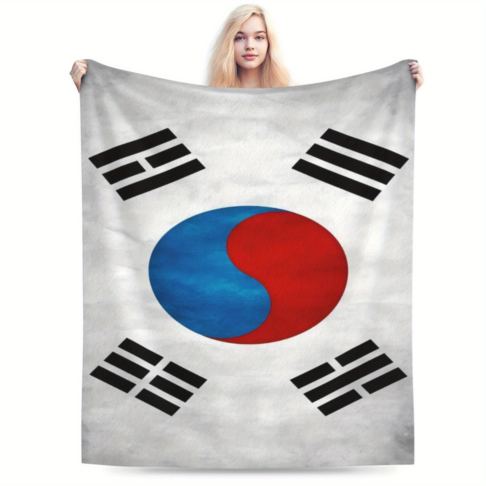 

South Korea Flannel Fleece Throw Blanket, Comfortable Soft Multipurpose Blanket For Sofa Bedroom Camping Travel, 100% Polyester Non-woven - Cozy Lightweight Gift Blanket