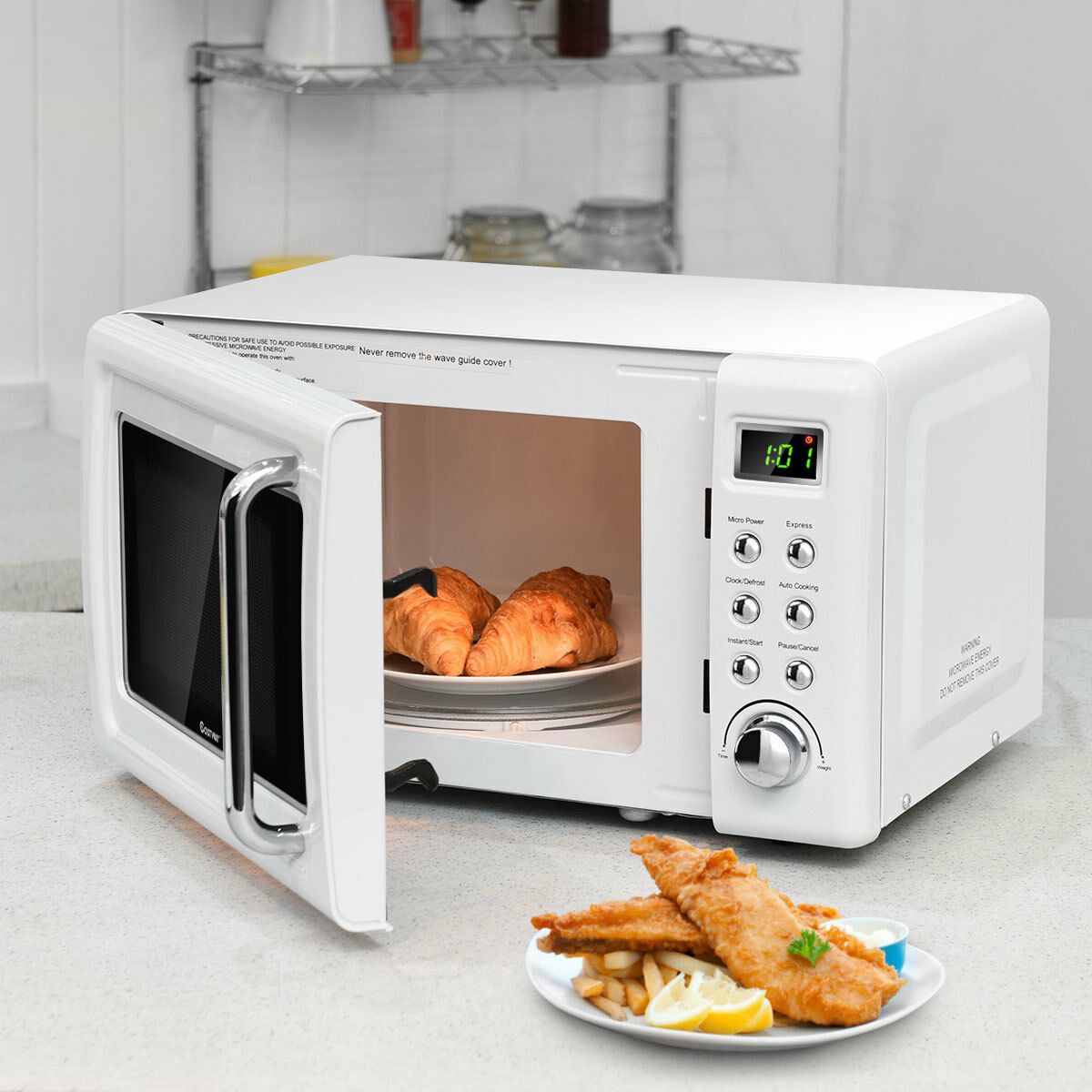 

Maxmass Retro Oven, 0.7cu.ft, 700-watt, Cold Rolled , 5 , & Auto Cooking , Start , With & Viewing Window, Led Display