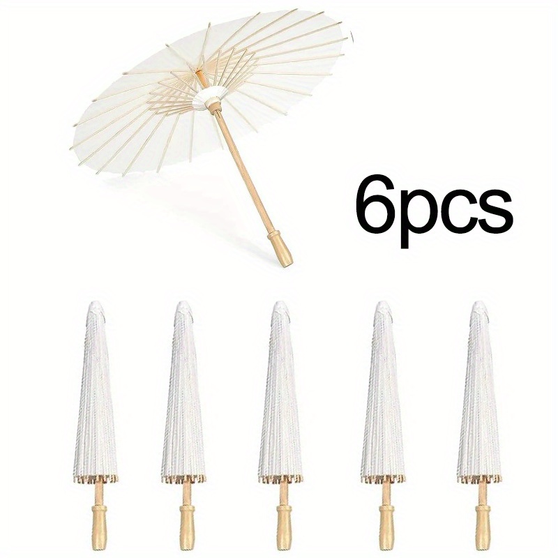 6pcs 80cm Paper Umbrella Parasol Umbrellas Wedding Photo Cosplay Prop Summer Party Beach Decor, Perfect For Halloween & Christmas