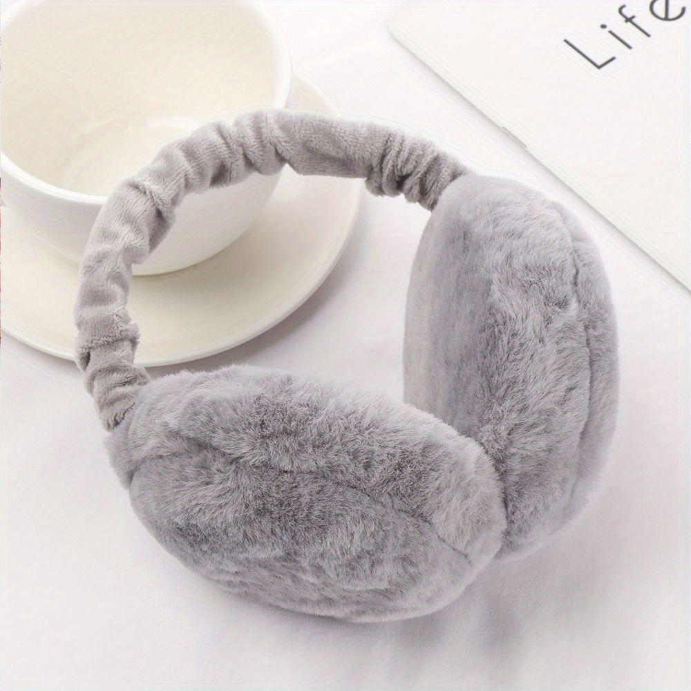 Winter Plush Earmuffs 1-Pack, Polyester Hand Wash Only, Foldable Soft Fuzzy Warm Ear Protection, Comfortable Cold Weather Outdoor Stretchable Ear Covers details 8