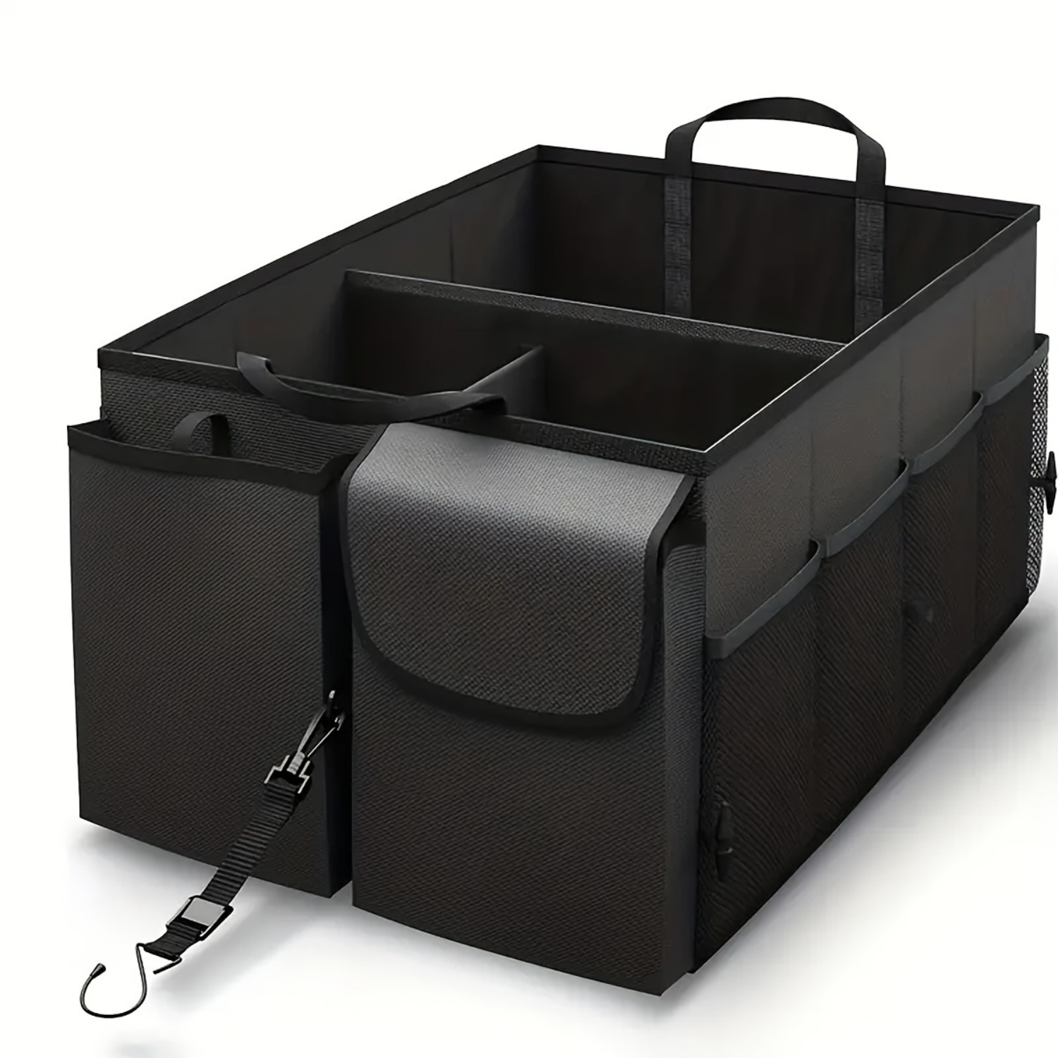 

1pc Folding Trunk Organizer For Vehicles - Premium Oxford Cloth, Durable Polyester Fiber, Spacious, Collapsible, , Compact Storage - Organizes Essentials & Accessories