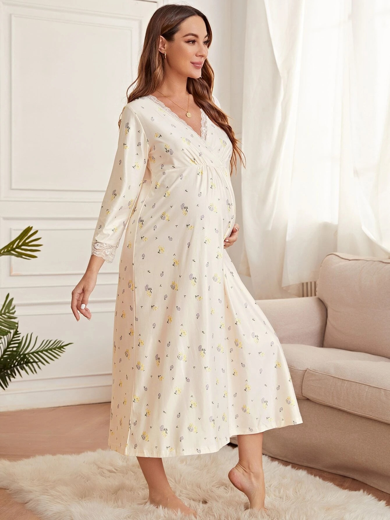 Comfortable Autumn Maternity Dress for Pregnant Women, Featuring Long  Sleeves And Suitable for Nursing * *