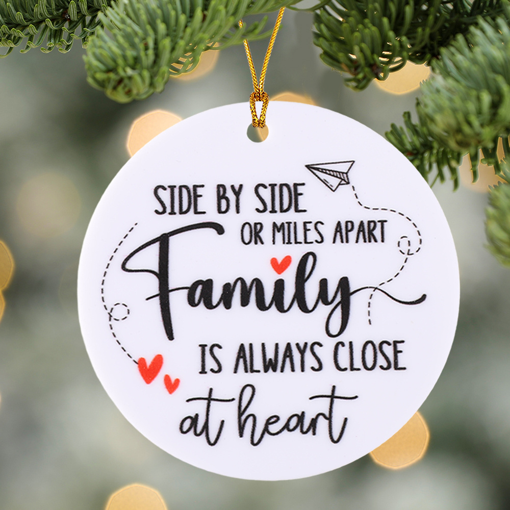 

1pcs Classic Acrylic - "family Is Always " Christmas Tree Hanging Decoration, No Electricity Or Feathers Required