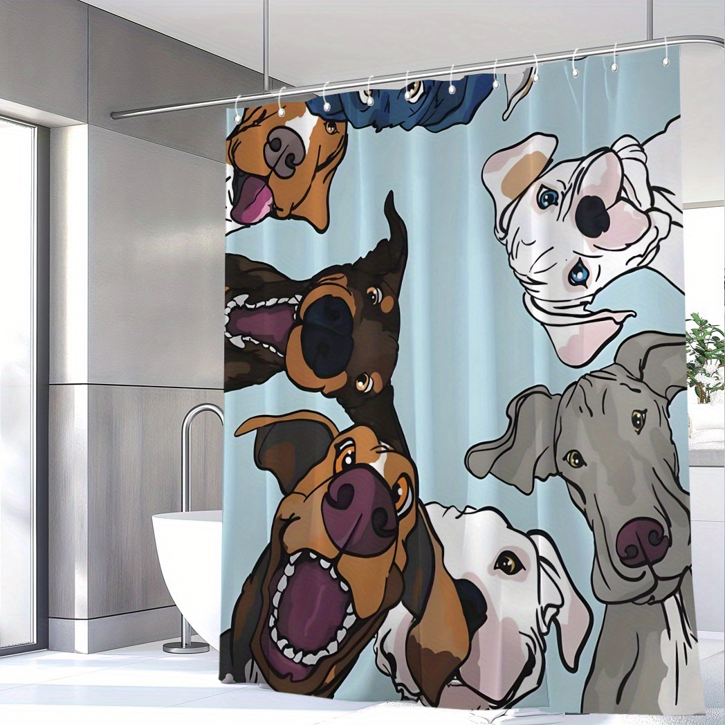 

Dog Shower Curtain 12 - Polyester, , - Bathroom Decor, 71x71