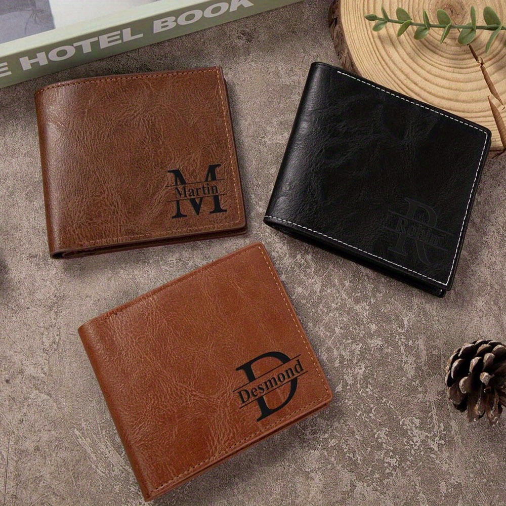 

Men Who Have Laser-engraved Customized Leather Wallets, Birthday Gifts For , Customized Wallets, Anniversary Gifts, For Him, Men's Leather Wallets, Men Who Have Engraved Wallets