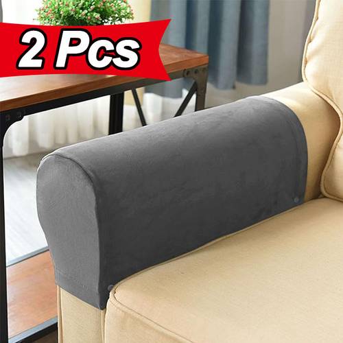 2pcs set stretch armrest covers spandex arm covers for chairs couch sofa elastic plaid pattern armchair slipcovers for living room home decor stretch armrest covers velvet arm covers for chairs couch sofa armchair slipcovers for recliner sofa