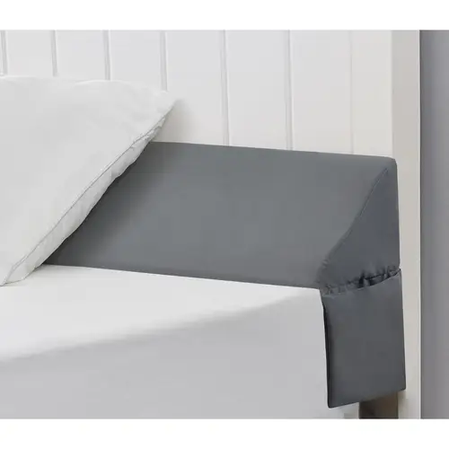 bed wedge pillow for headboard filler removable gray cover 76 x10 x6 ergonomic support 0 6 filler with side pockets 100 bamboo fiber