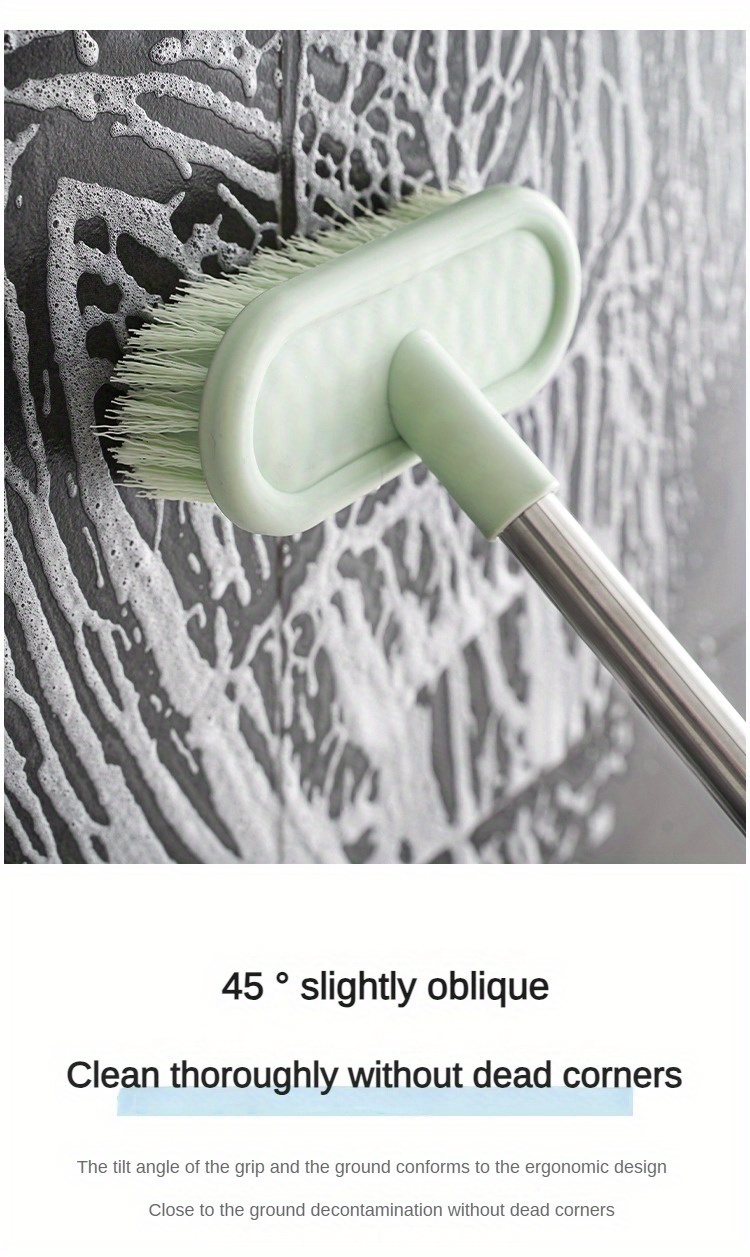 1pc thick bristle floor brush with tail hanging hole 45   for   and drainage ideal for household cleaning of countertops glass floors stain removal dead corners flexible details 4