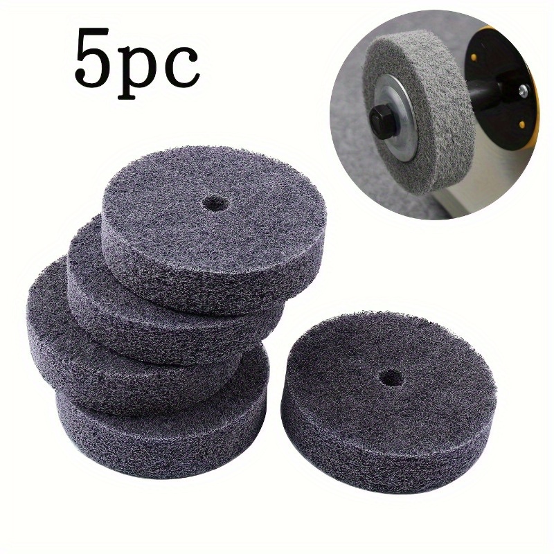 

5pcs 3" Fiberglass Buffing Wheels With 3/8" Hole, Grit Material, Compatible With Angle Grinder Bench Buffers And Grinders