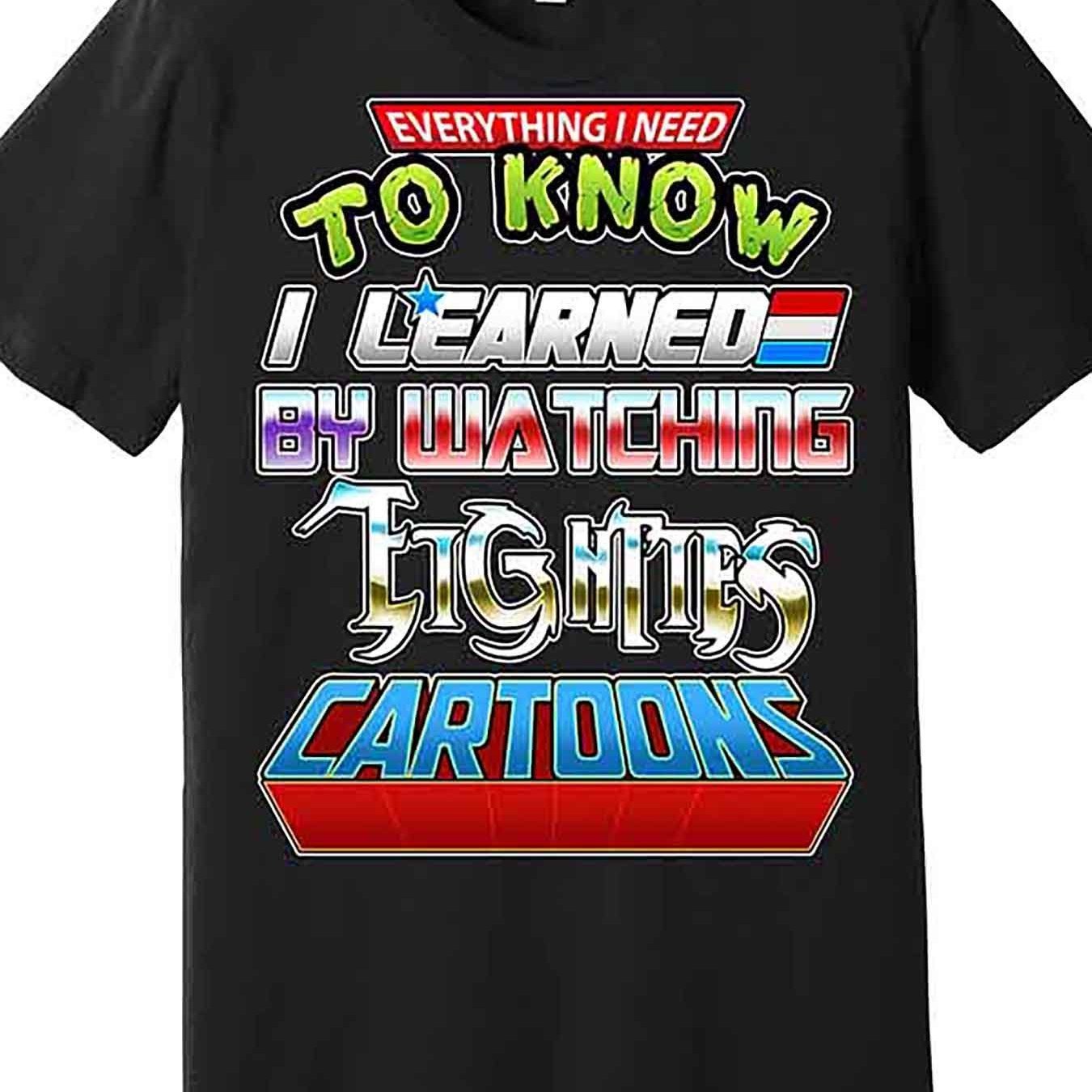 

I Everything I Needed To Know From'80s Cartoons, Haute Tee Fun, Men, Short Sleeves, Graphic T-shirt Collection, Black 230576