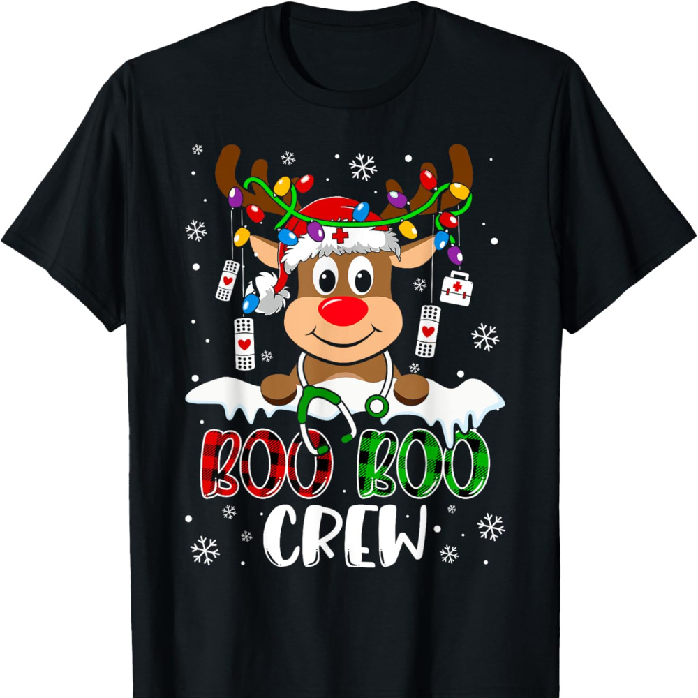 

Nurse Boo Crew Reindeer Nurse Christmas T-shirt