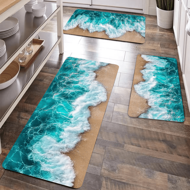 

1pc/ 2pcs/ 3pcs Simple, Oil-proof, Anti-slip Kitchen Floor Mat, Bathroom Floor Mat, Marble Bathroom Door Mat, Strong Absorbent Pad, Foot Mat, Thickness 1.2cm